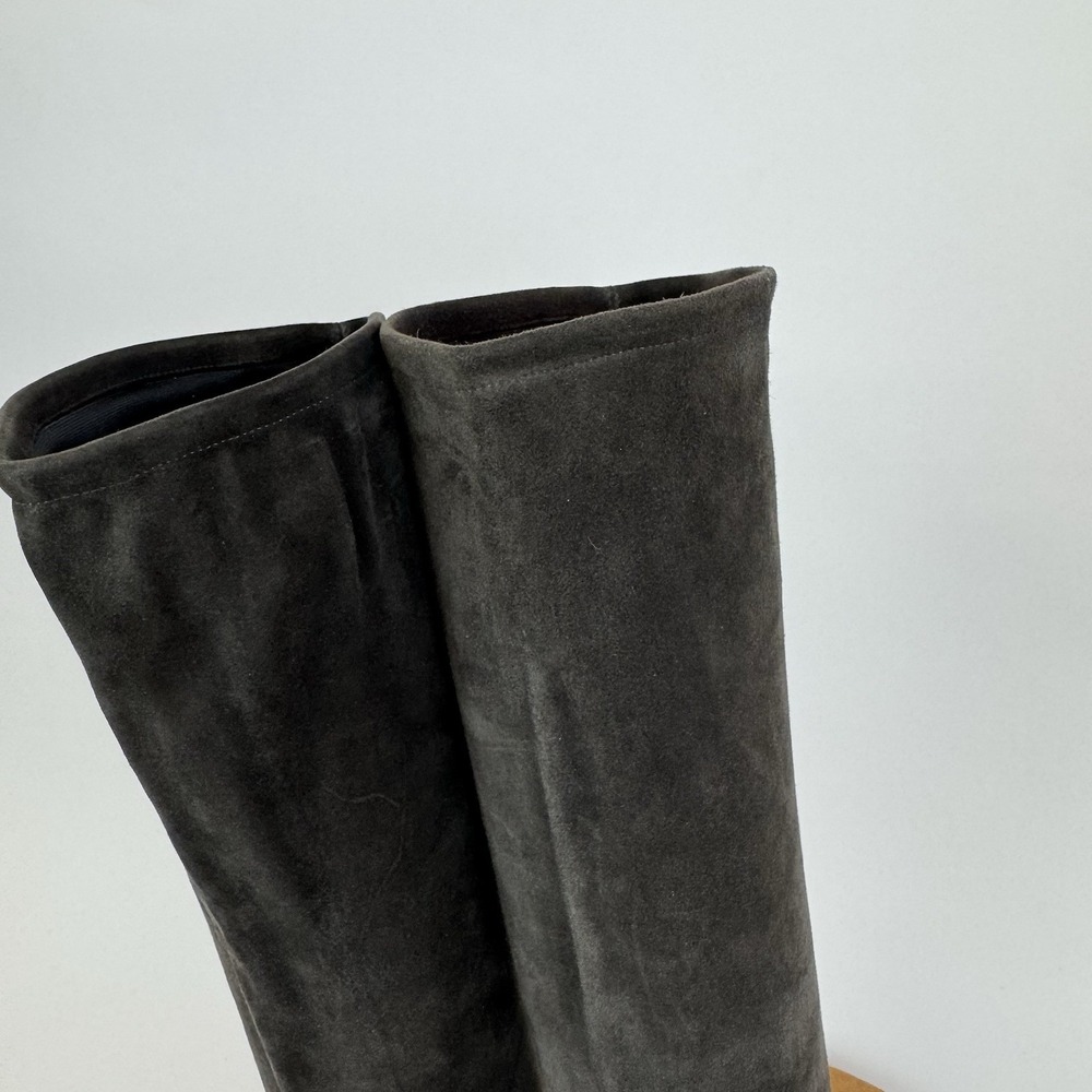 Womens Manolo Blahnik Pamfilo Stretch Gray Suede Pull‎ On Stiletto Boots Size 40 - Picture 11 of 11